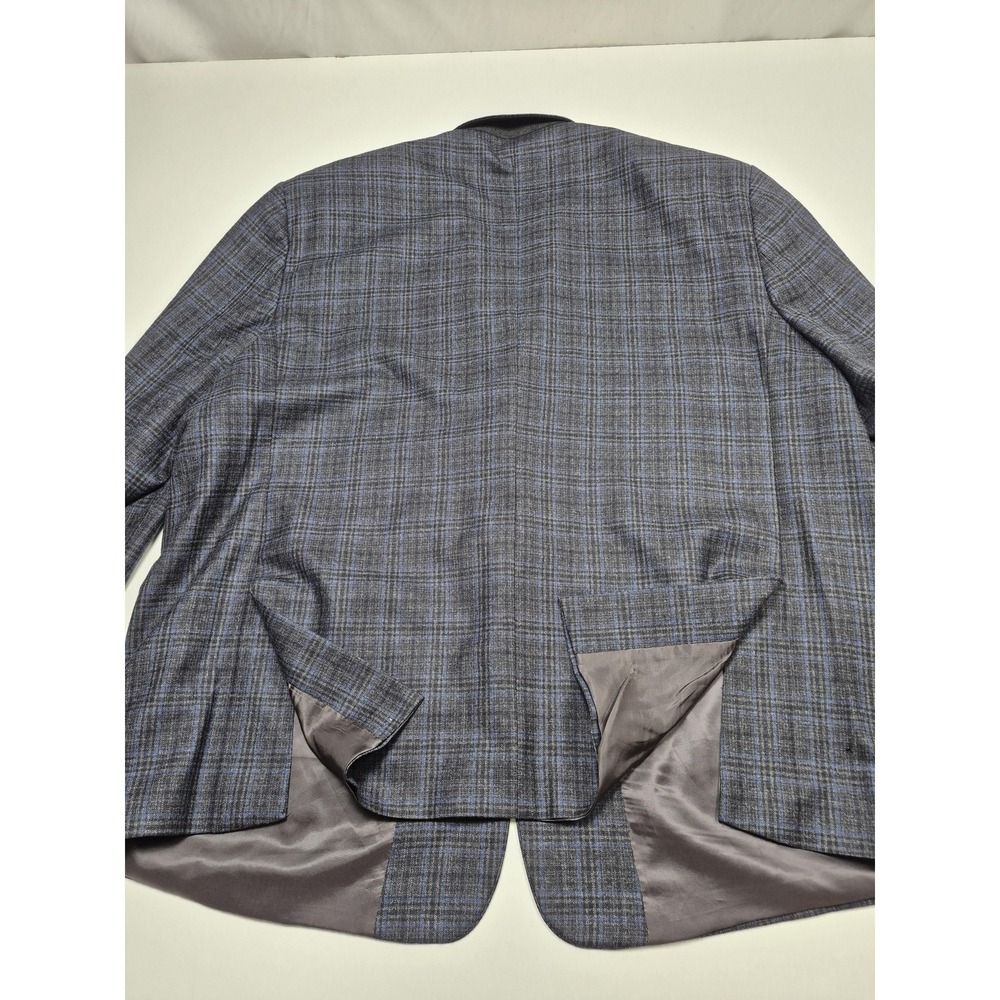 Oak Hill Premium Blazer Mens 3XLT Big Tall Gray Wool Plaid Sport Coat FLAW - Picture 6 of 13